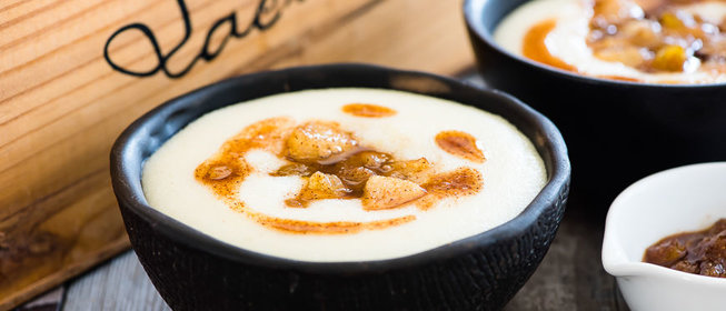 Манная каша с грушей