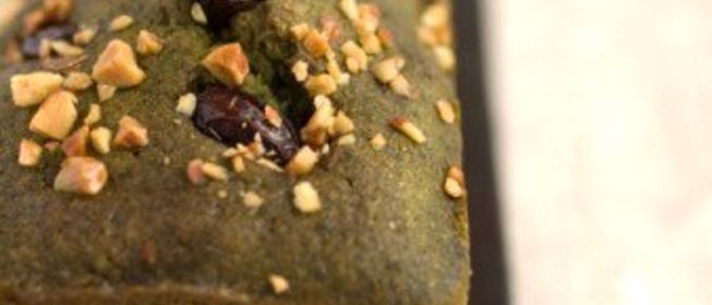 Кекс из зеленого чая с каштанами