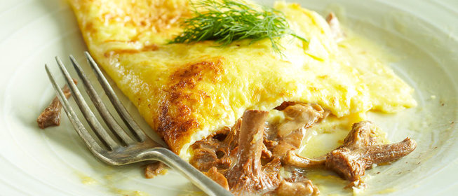 Омлет с лисичками