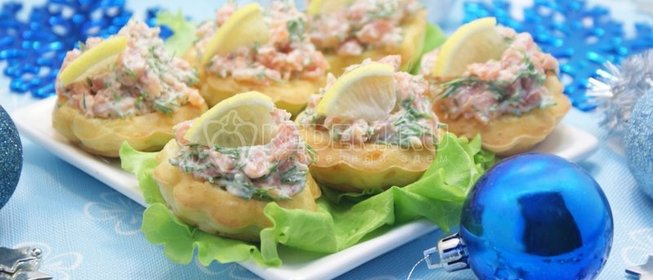 Сырные корзинки с сёмгой