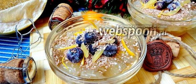 Желе из шампанского с помело