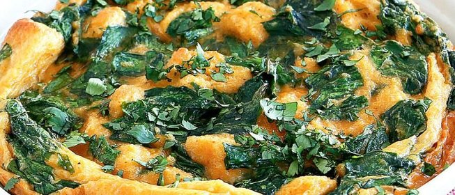 Запеченный зеленый омлет