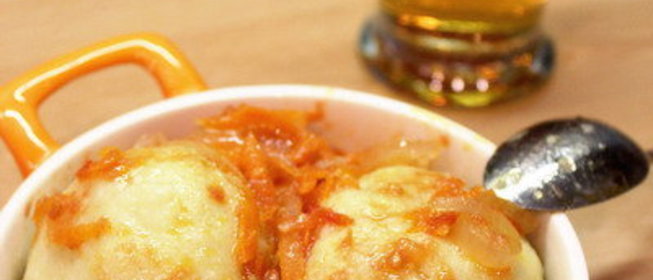 Чешские картофельные кнедлики с беконом