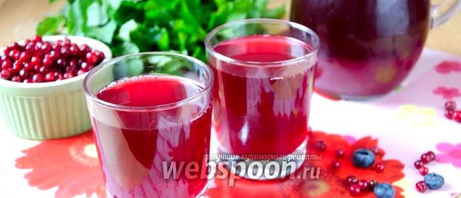 Морс из брусники и голубики