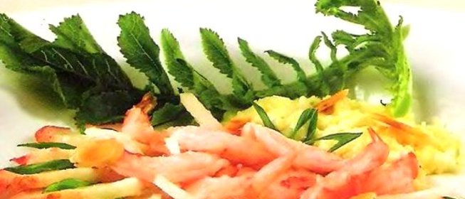 Горячая закуска из крабов и креветок