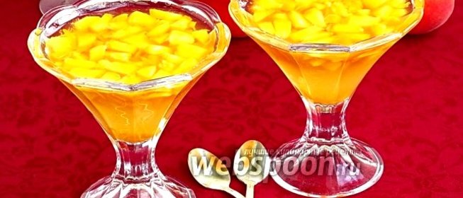 Персики в лимонном желе