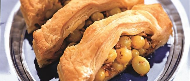 Пирог Жалюзи с виноградом