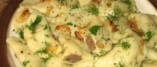 Вареники с печенью и картошкой