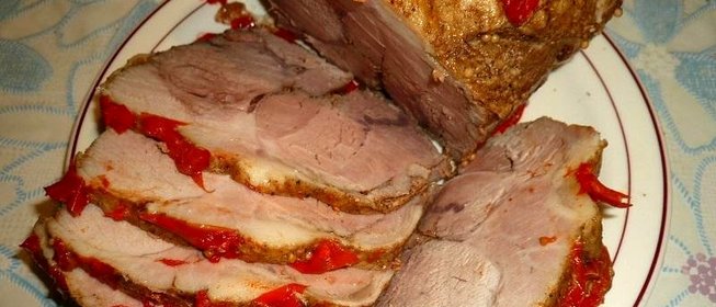 Свинина запеченная с болгарским перцем