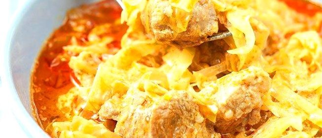 Капуста тушеная с мясом