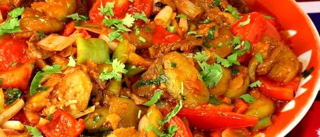 Говядина, тушеная с кабачками