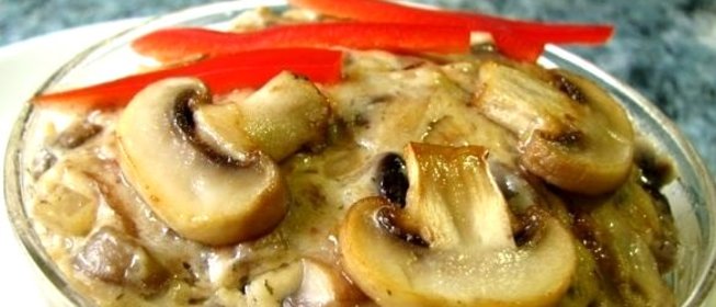 Свинина со свежими грибами