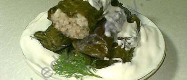 Голубцы в виноградных листьях