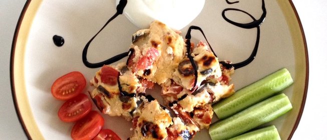 Запеканка творожная с овощами