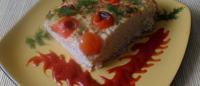 Запеканка из макарон и куриного фарша