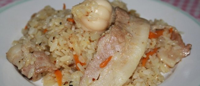 Плов со свиным беконом