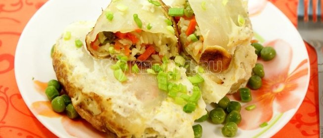 Капустные рулетики «в омлете»