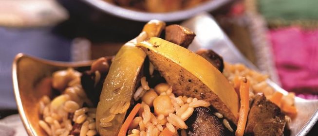 Плов с говядиной и нутом