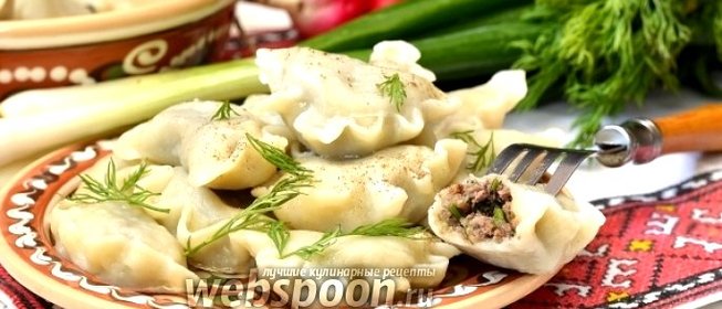 Вареники с куриными сердечками и укропом