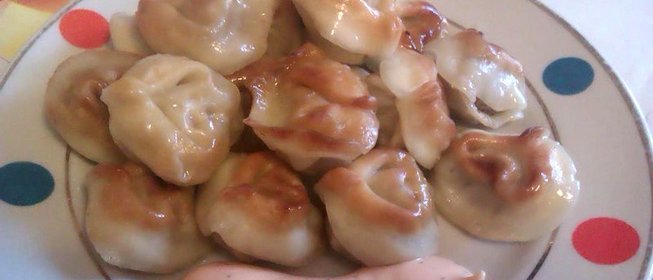 Пельмени жарено-тушеные