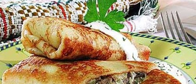 Блинчики с грибами