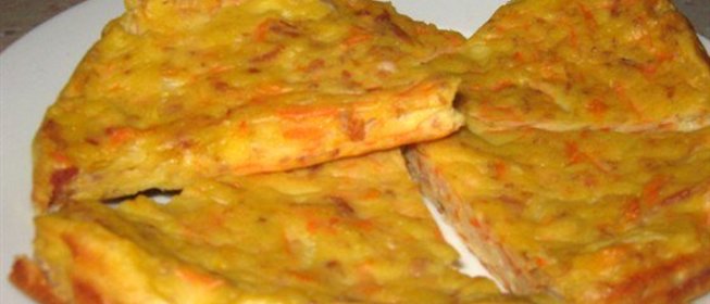 Запеканка с морковью и ветчиной