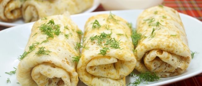 Ажурные блины с фаршем