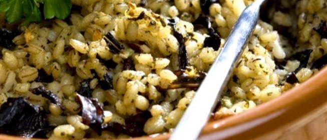 Плов из ячменя с грибами