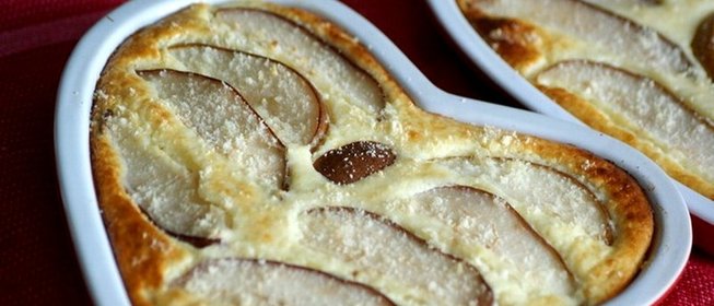 Творожная запеканка с грушей