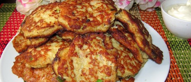 Кабачковые оладьи с мясным фаршем