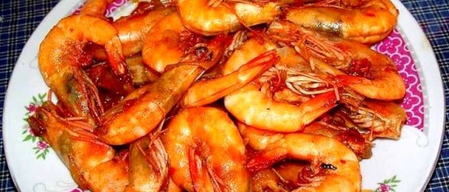 Креветки в воке