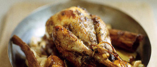 Перепелка с каштанами и иранским пловом