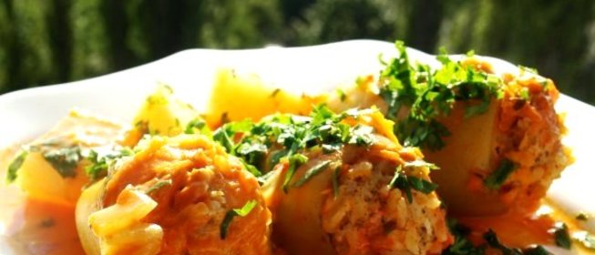 Фаршированный перец с картошкой