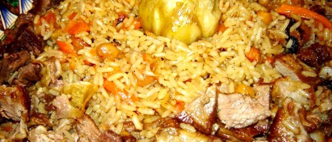 Узбекский плов с бараниной и барбарисом