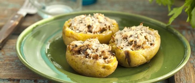 Картофель с грибами и соей