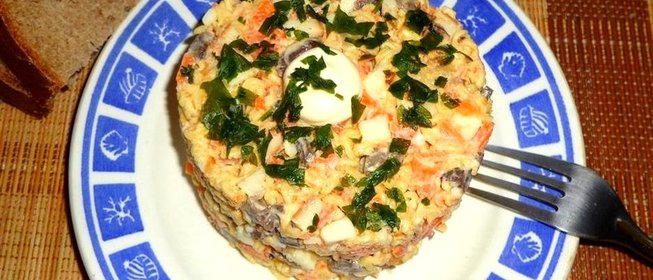 Салат с куриными желудками