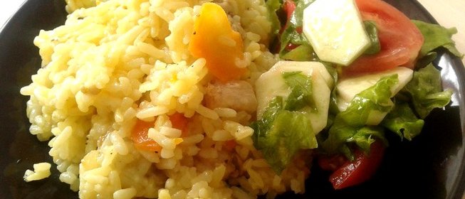 Плов с окорочками и овощами