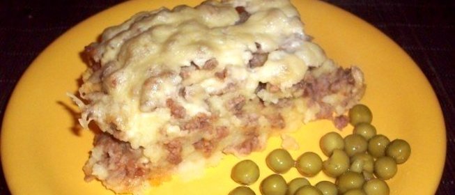 Запеканка из картофельного пюре и фарша
