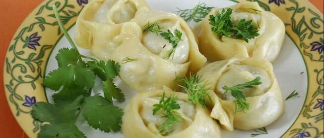 Манты с маринованным мясом