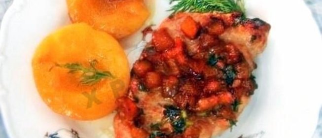 Свинина в карамели и в персиках