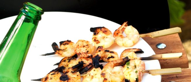 Шашлычки из креветок