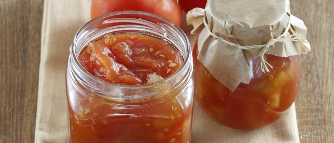 Пряный томатный джем с яблоками