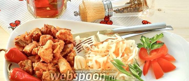 Нежная свинина с имбирём и квашеной капустой