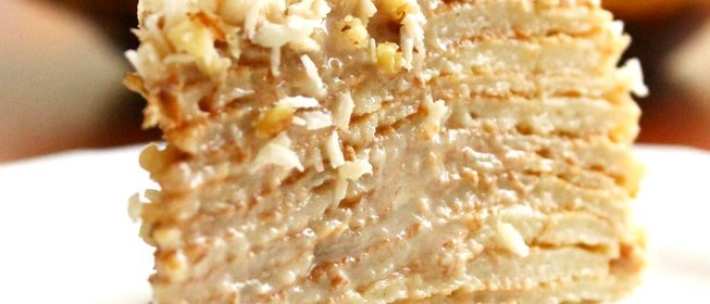Блинный торт с кремом из сгущенного молока