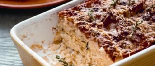 Запеканка из риса и печеных овощей