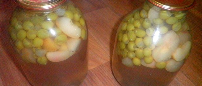 Виноградно-яблочный компот на зиму