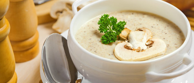 Грибной суп-пюре с белым вином
