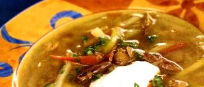 Рассольник из куриных потрошков