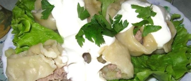 Манты с грибами и картошкой