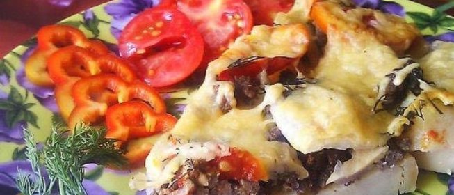 Картофельная запеканка с фаршем и сыром